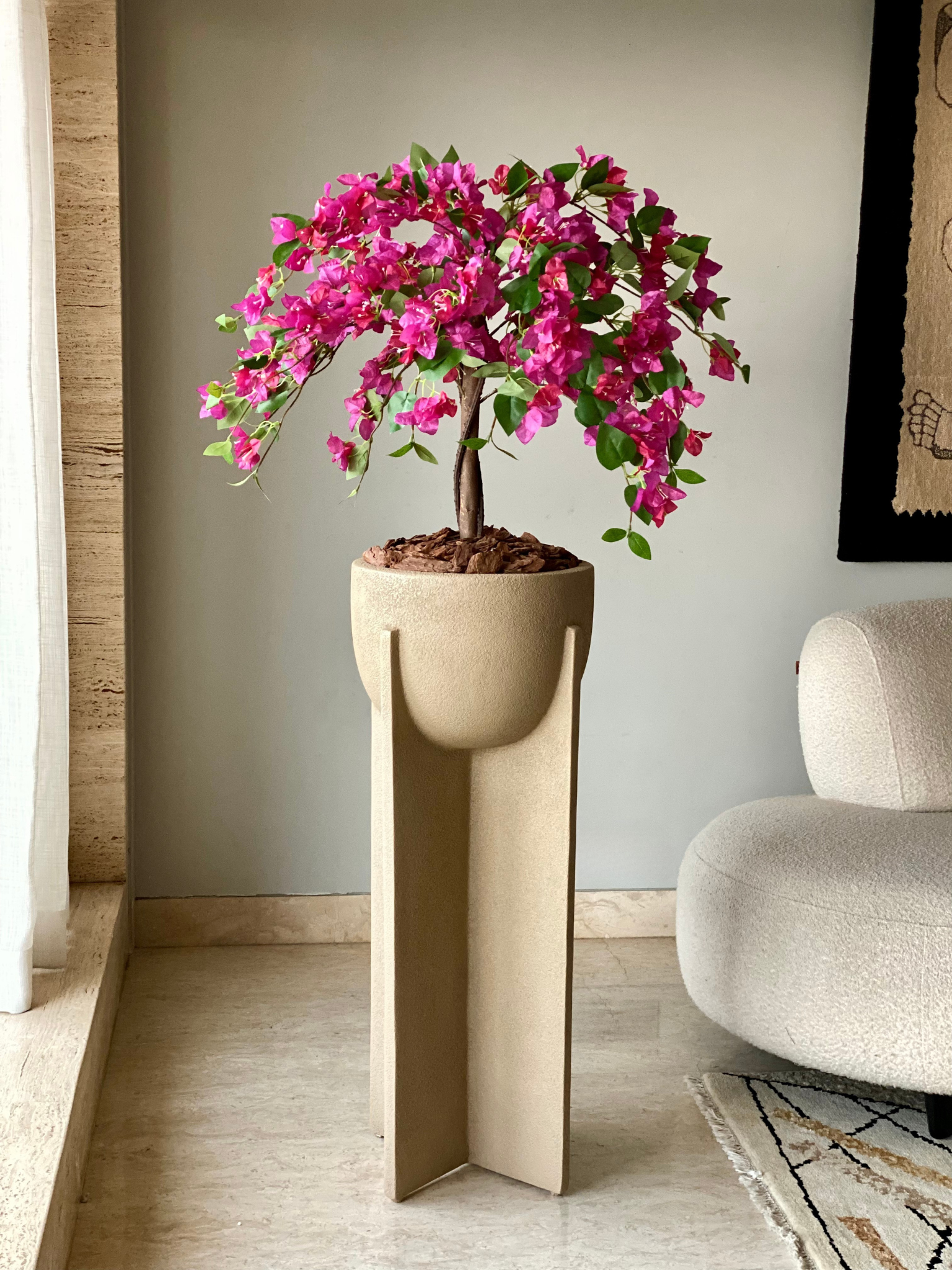 Artificial Pink Bougainvillea Plant - 3.5 Feet