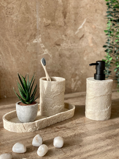 Fossil Bathroom Set - Beige (Set of 3)