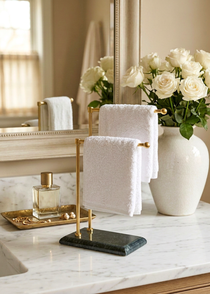 Melrose Hand Towel Stand - Black &amp; Gold