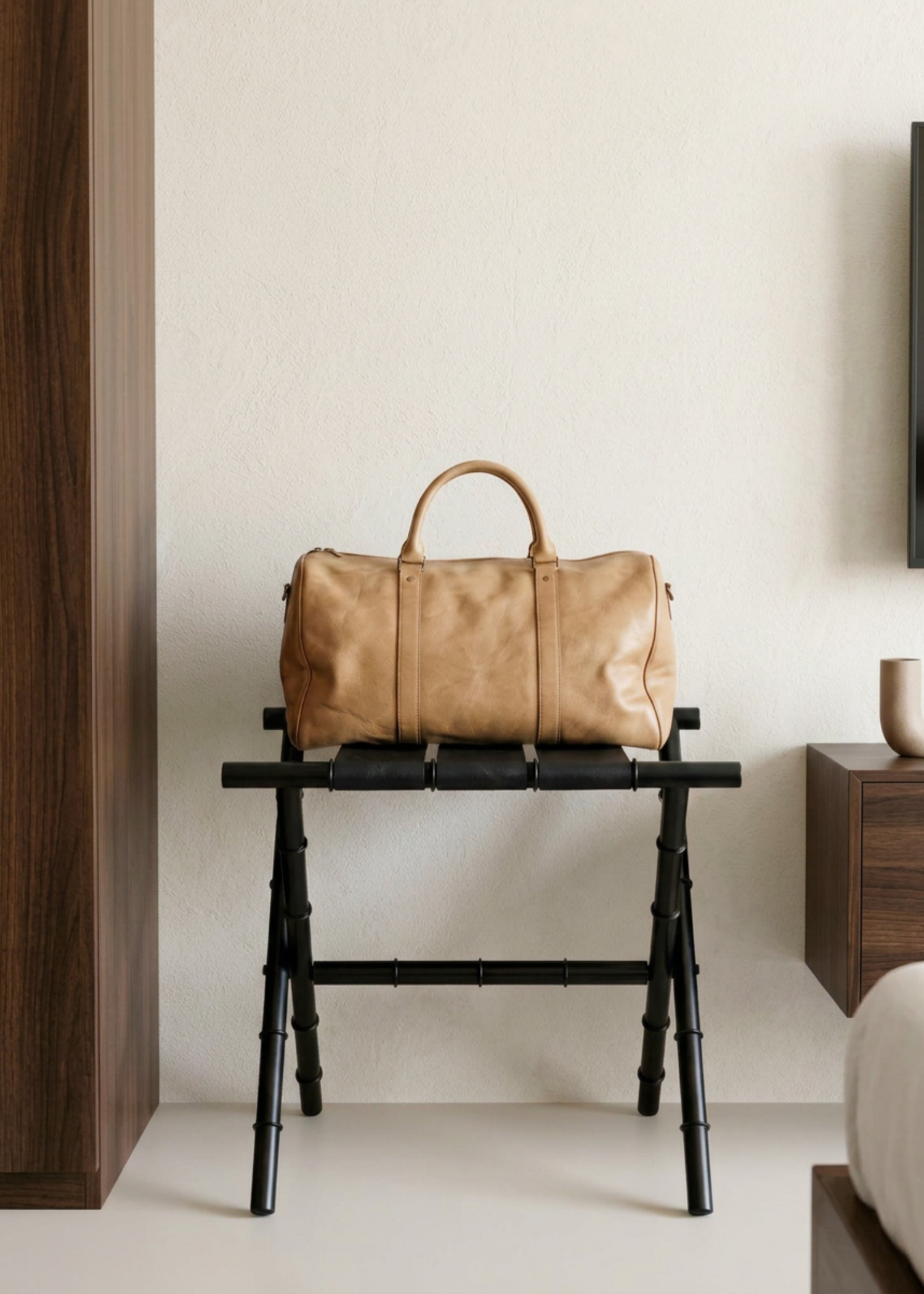 Naples Black Foldable Luggage Rack