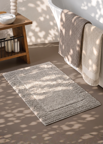 Mysa Anti Slip - Woven - Cotton Bath Mat - Beige - 60 x 40cm
