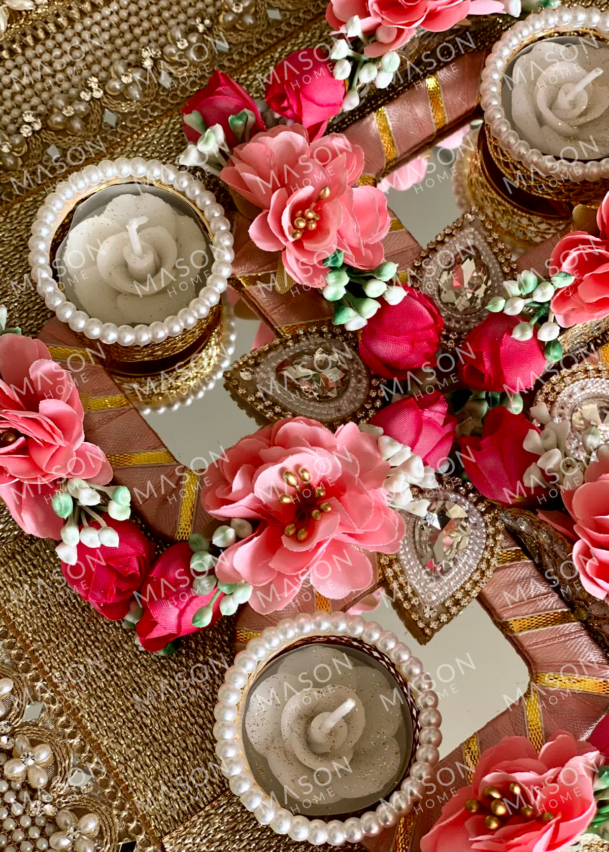Festive Rose Blossom Grace I Artificial Rangoli