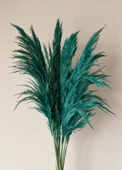 Artificial Feather Pampas Bunch - Teal
