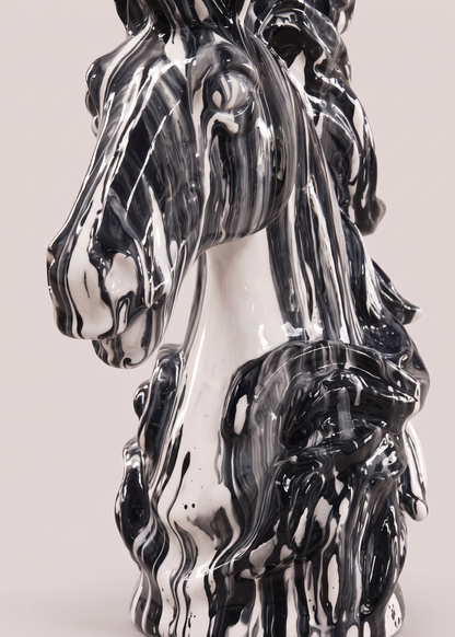 Abstract Horse Artefact - Black &amp; White