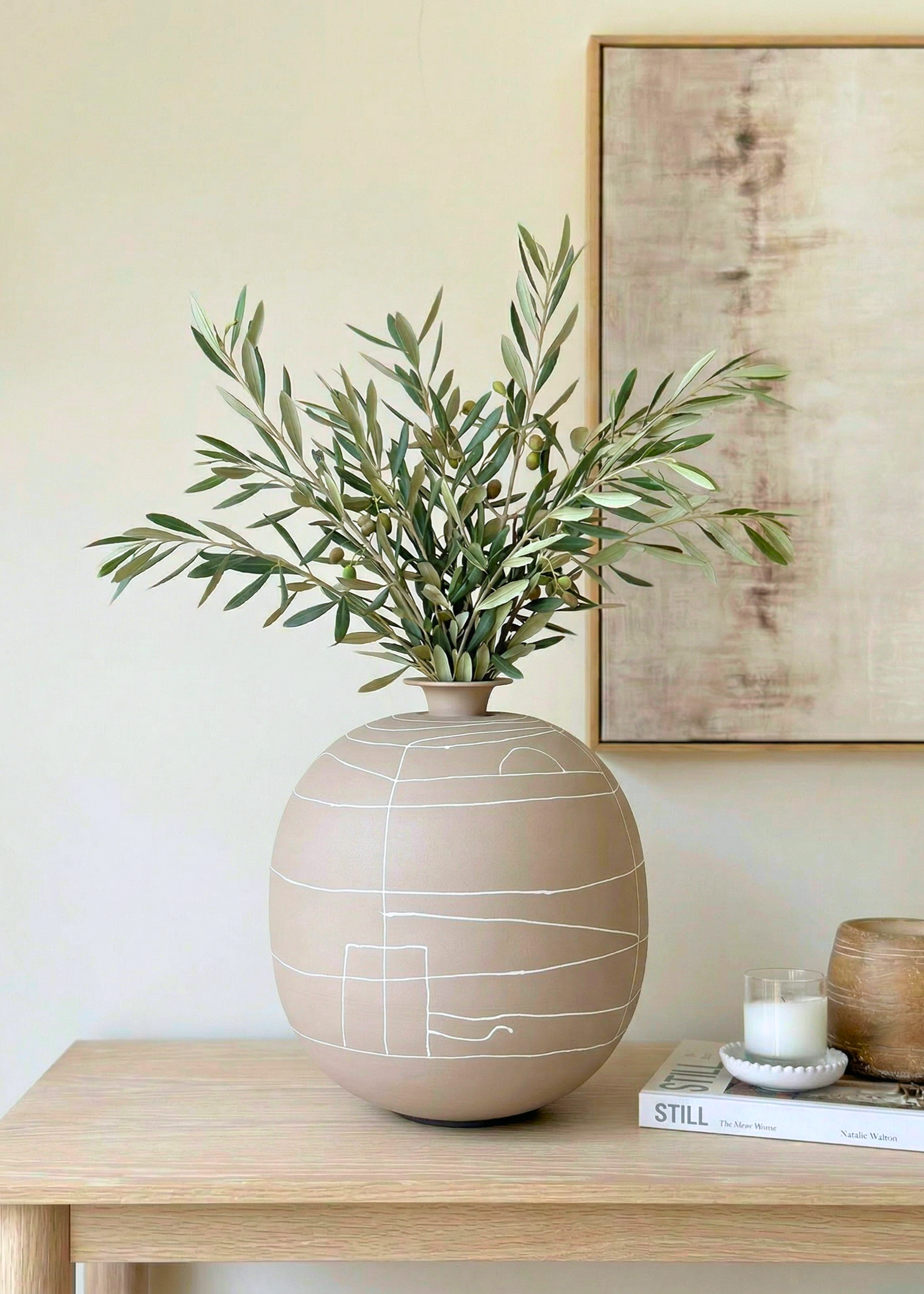Dune Obsidian Vase - Beige (Large)