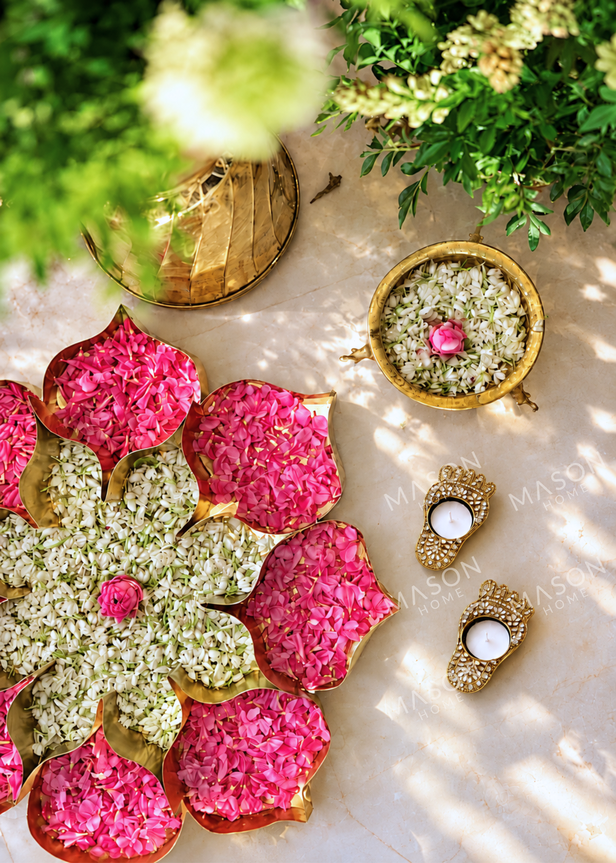 Festive Padma Jyot Tealight Holder - Set of 2