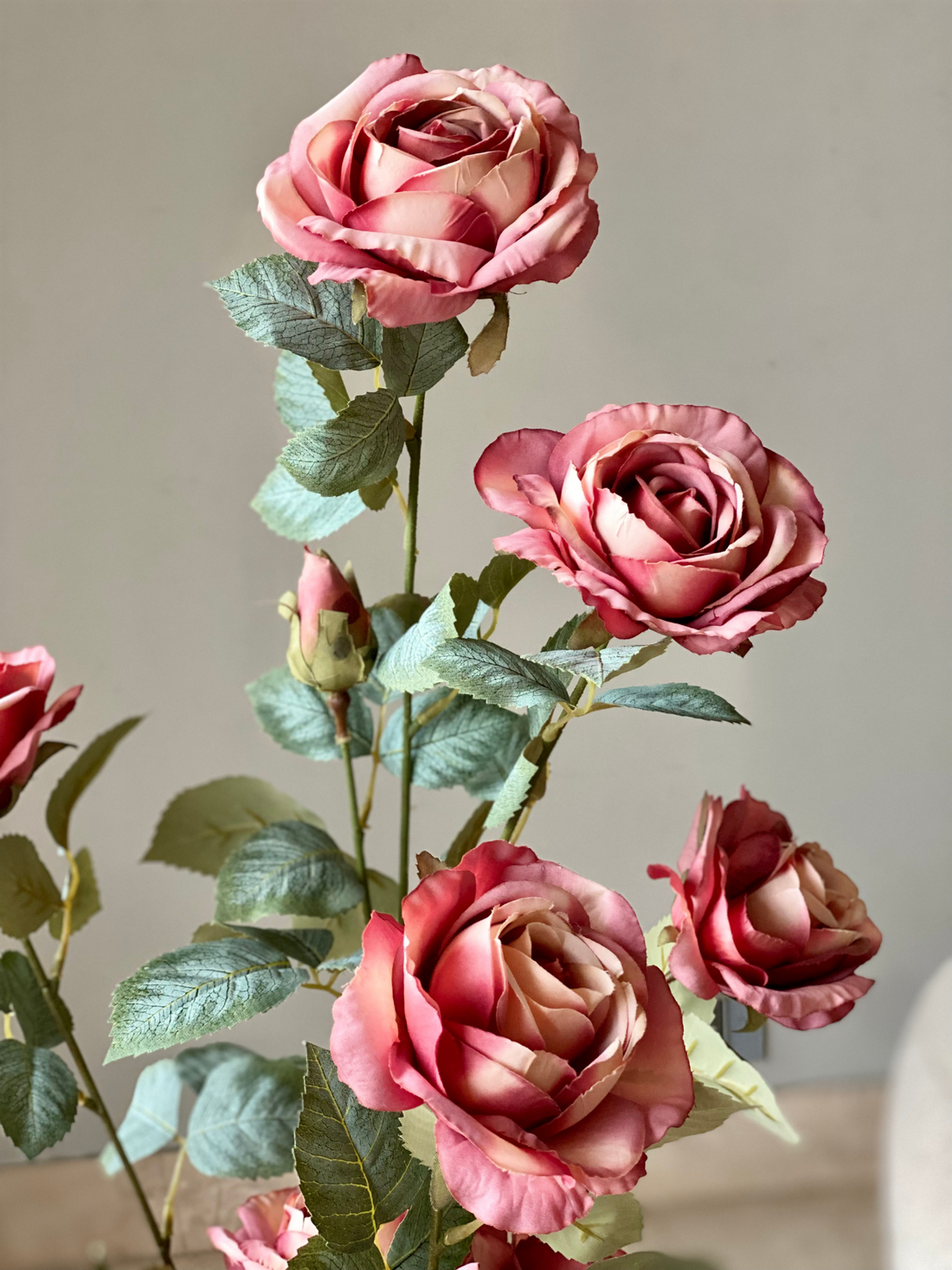 Artificial Autumn Rose Plant - 3 Feet