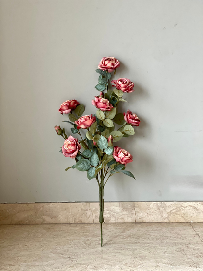 Artificial Autumn Rose Plant - 3 Feet