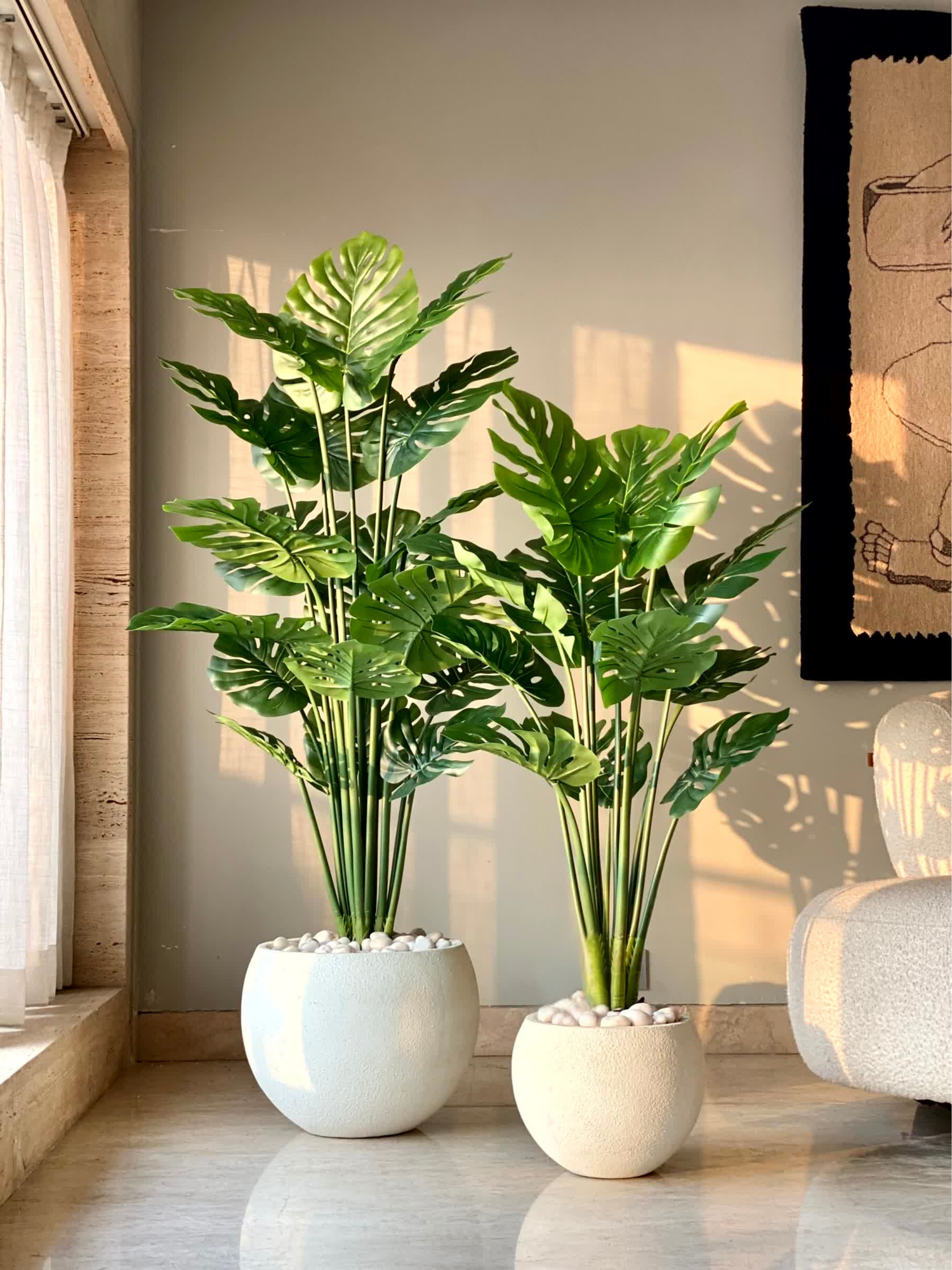 indoor plants 5 feet Artificial Tropical Monstera Plant