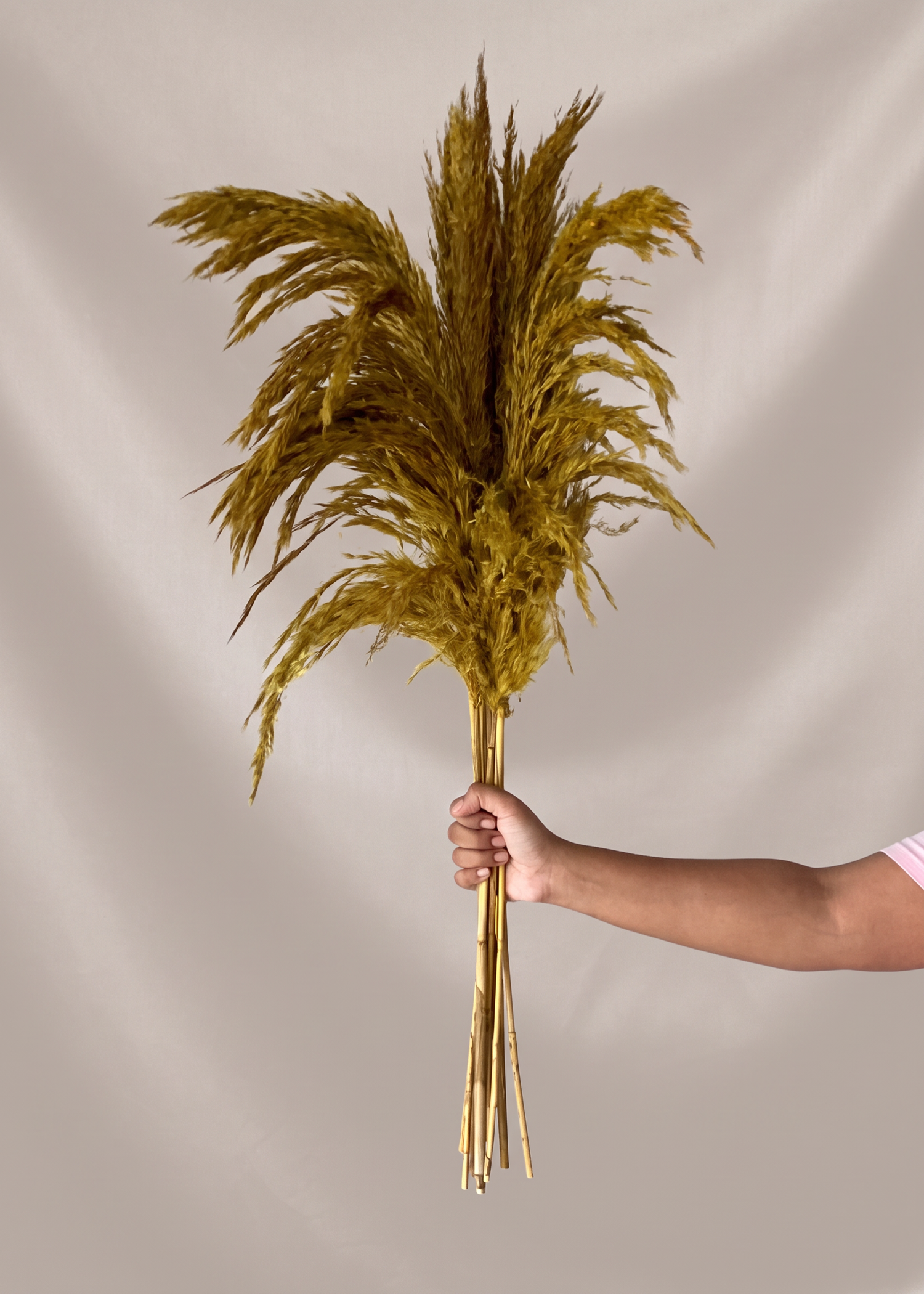 Artificial Feather Pampas Bunch - Yellow