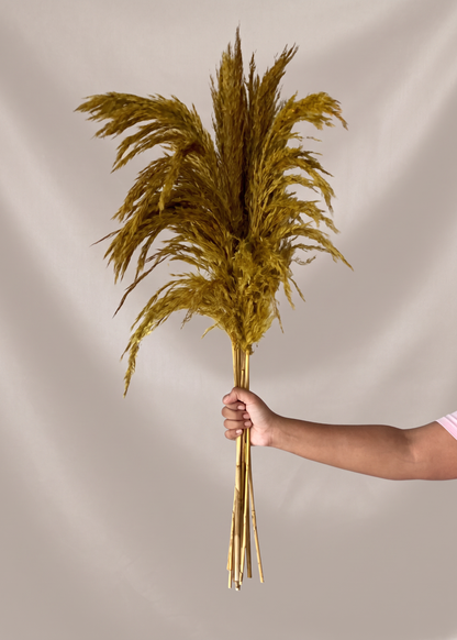 Artificial Feather Pampas Bunch - Yellow