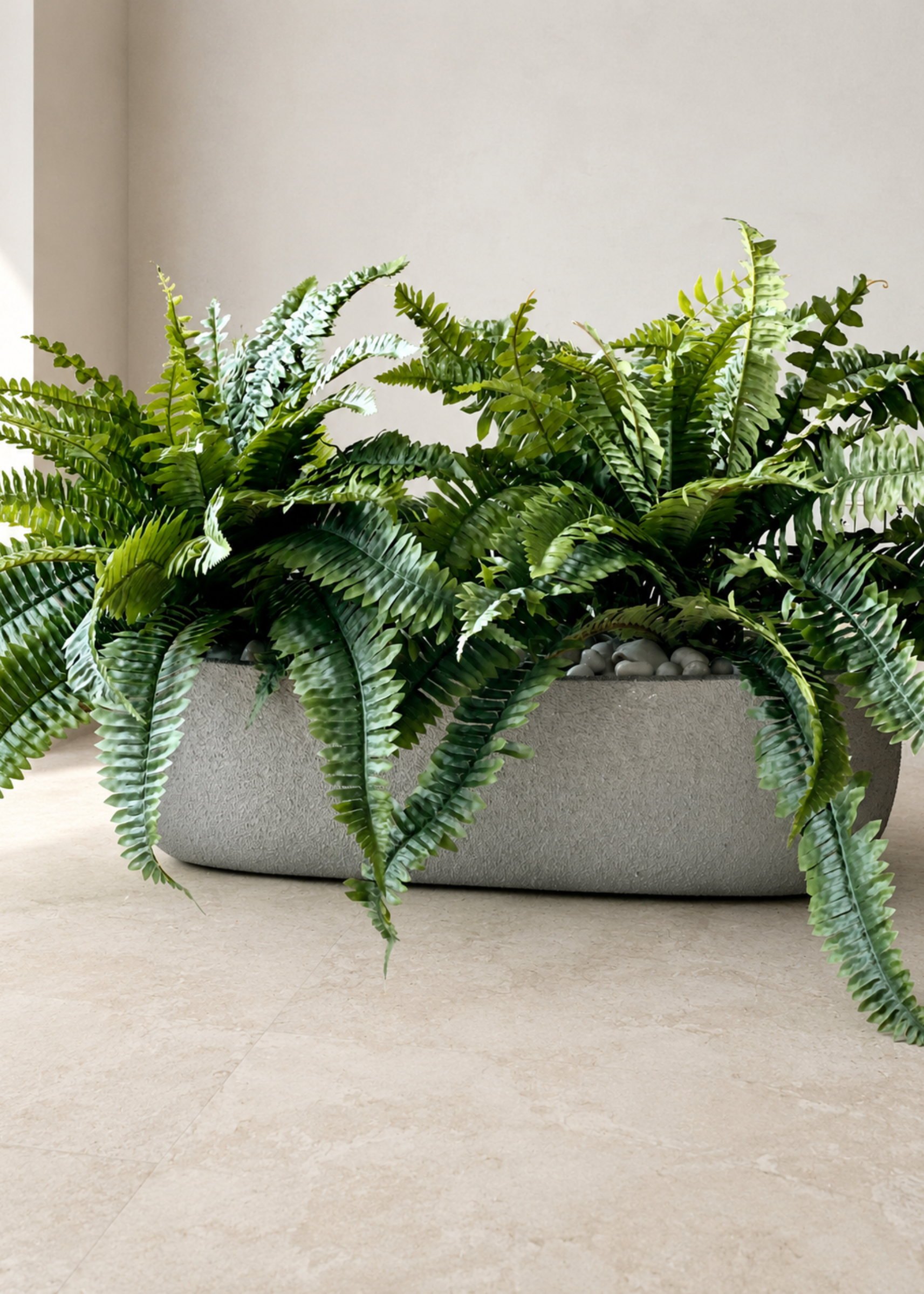 Cove Rectangle Planters - Light Grey