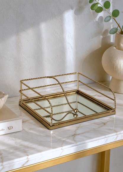 Braided Gold Tisue Holder