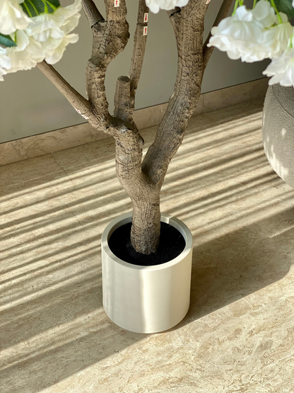 Artificial White Blossom Plant - 8 Feet