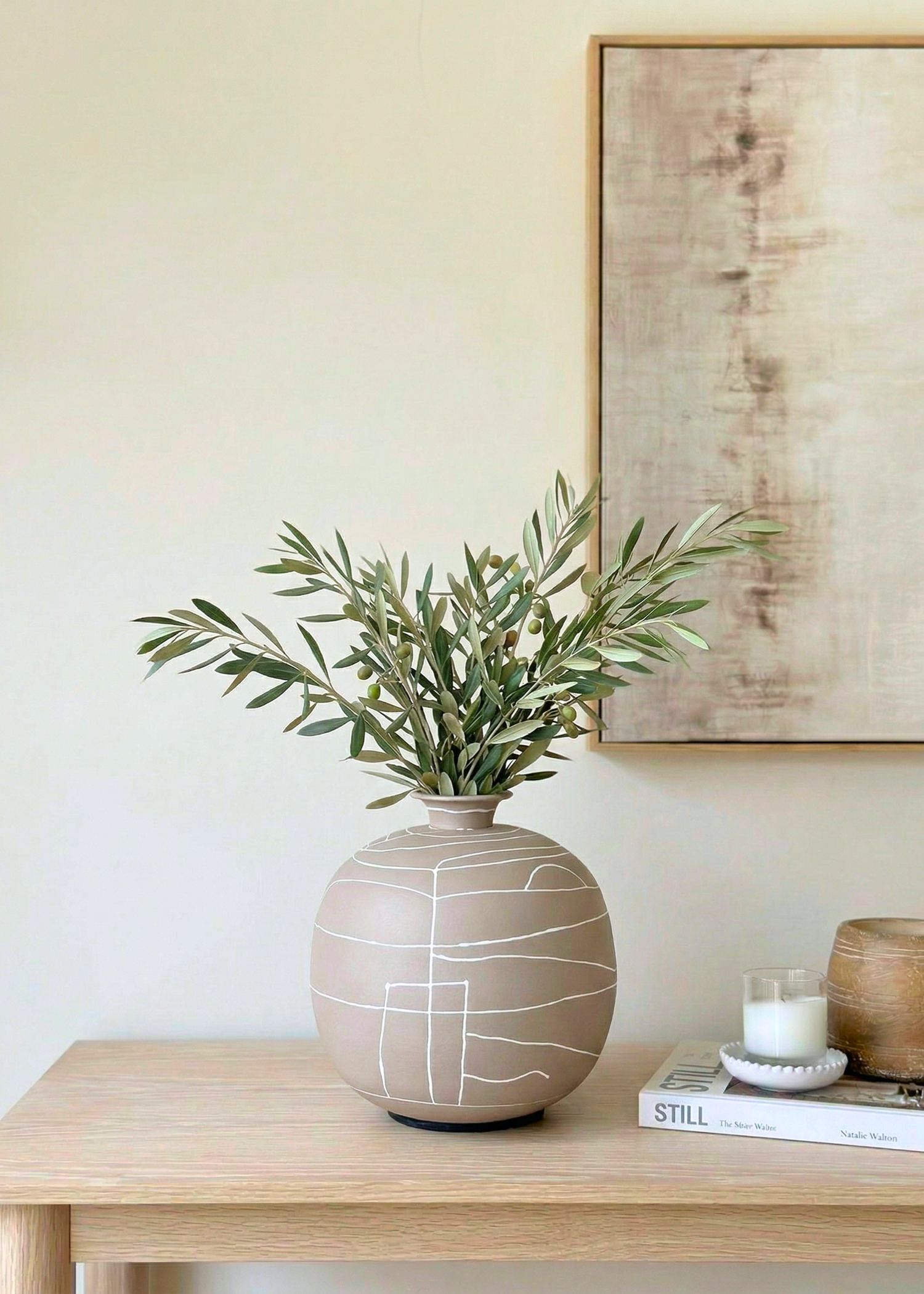 Dune Obsidian Vase - Beige (Small)
