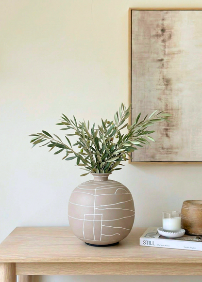 Dune Obsidian Vase - Beige (Small)