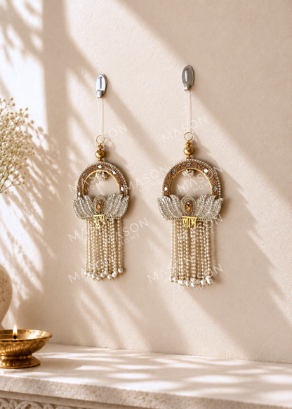 Festive Pearl Lotus Shubh Labh - Set of 2