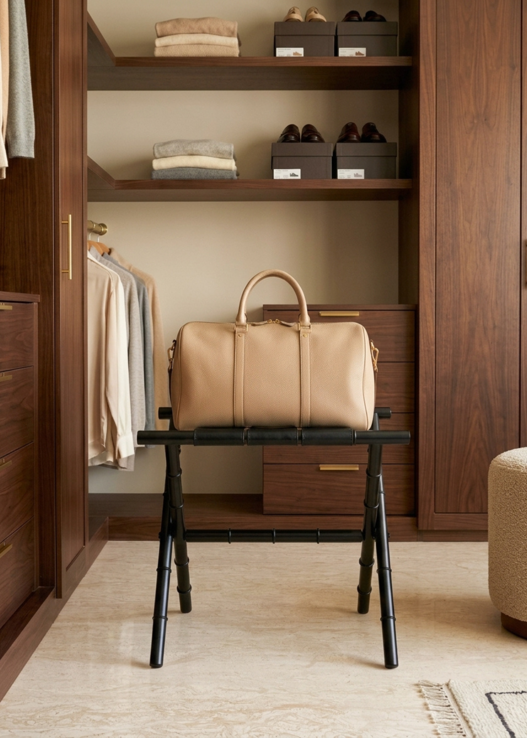 Naples Black Foldable Luggage Rack