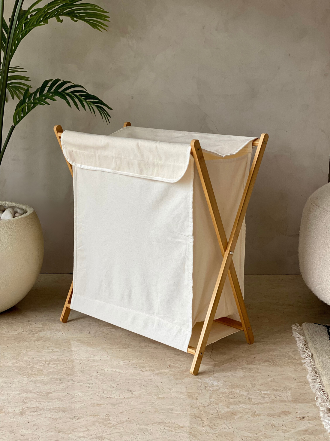 Ermina Luxe Foldable Laundry Basket - White