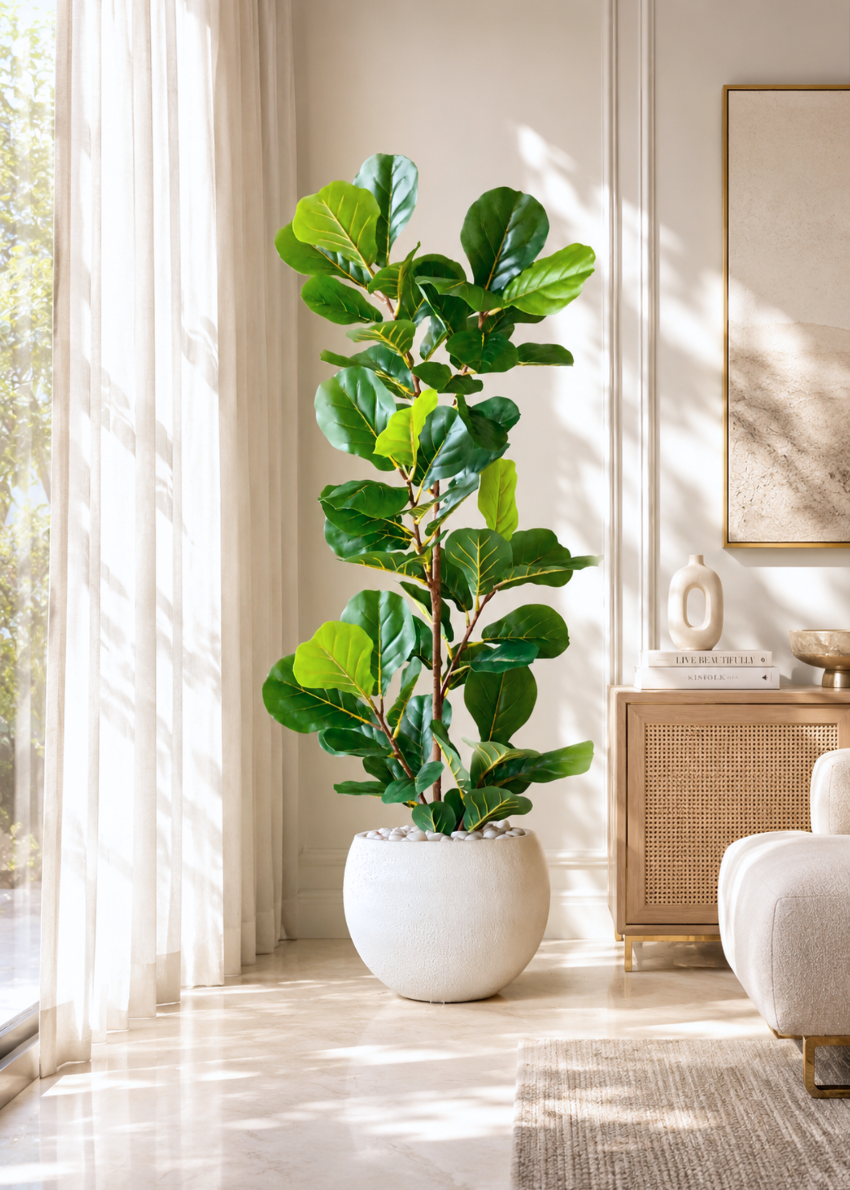 Artificial Fiddle Lyrate Plant - 5.5 Feet