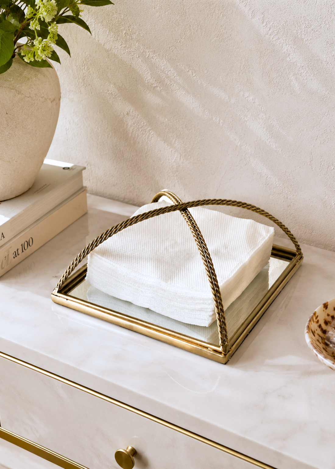 Braided Gold Tisue Tray