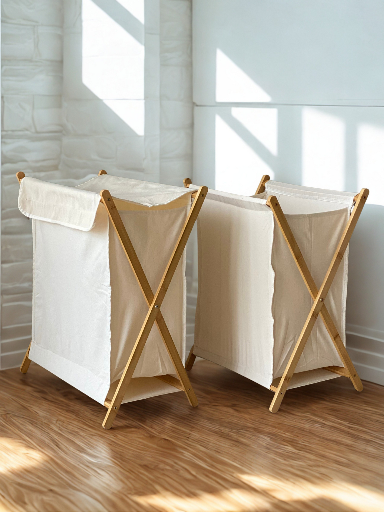 Ermina Luxe Foldable Laundry Basket - White