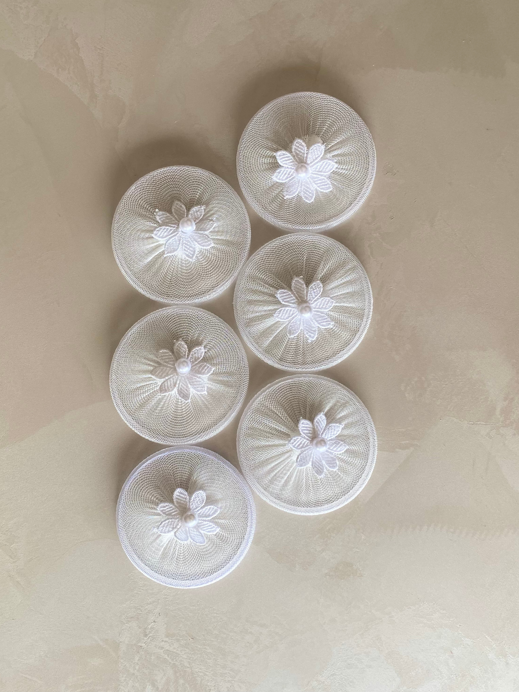 White Mesh Glass Cover - (Set Of 6)
