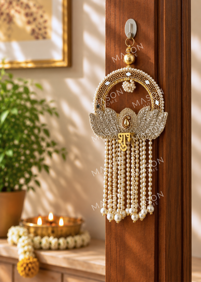 Festive Pearl Lotus Shubh Labh - Set of 2