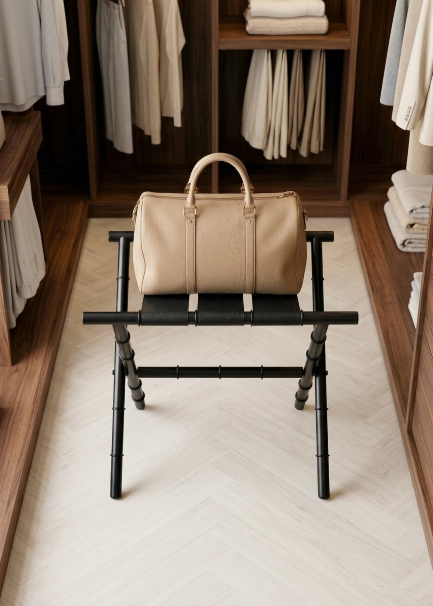 Naples Black Foldable Luggage Rack