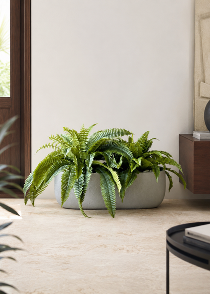 Cove Rectangle Planters - Light Grey