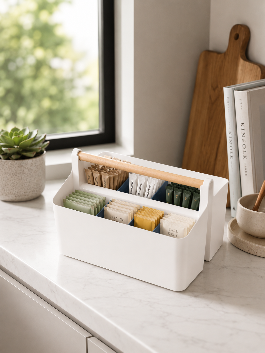 Storage Caddy with Adjustable Dividers - Blue