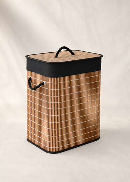 Baskora Laundry  Basket - Black &amp; Brown
