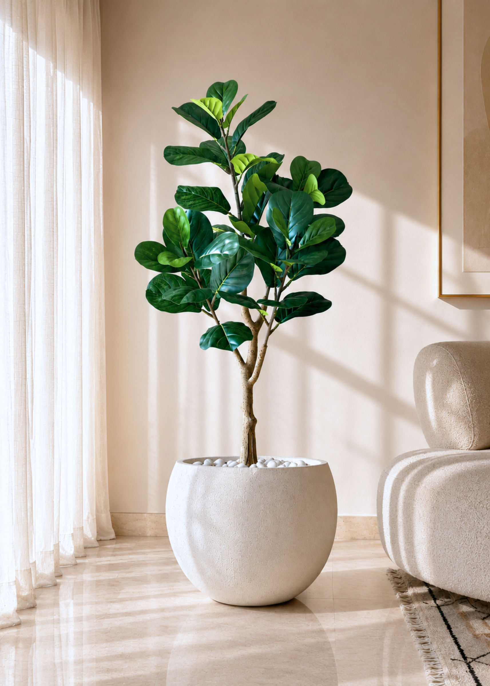 Artificial Natura Fiddle Leaf Plant - 4.3 Feet