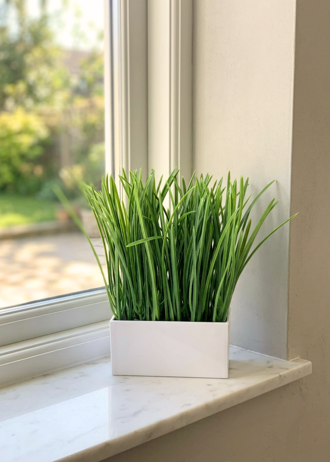 Artficial Grass Plant (White Pot)