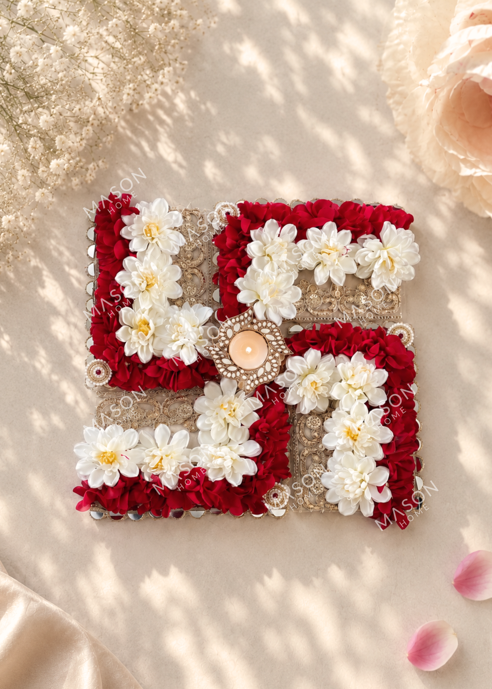 Festive Floral Swastik Rangoli