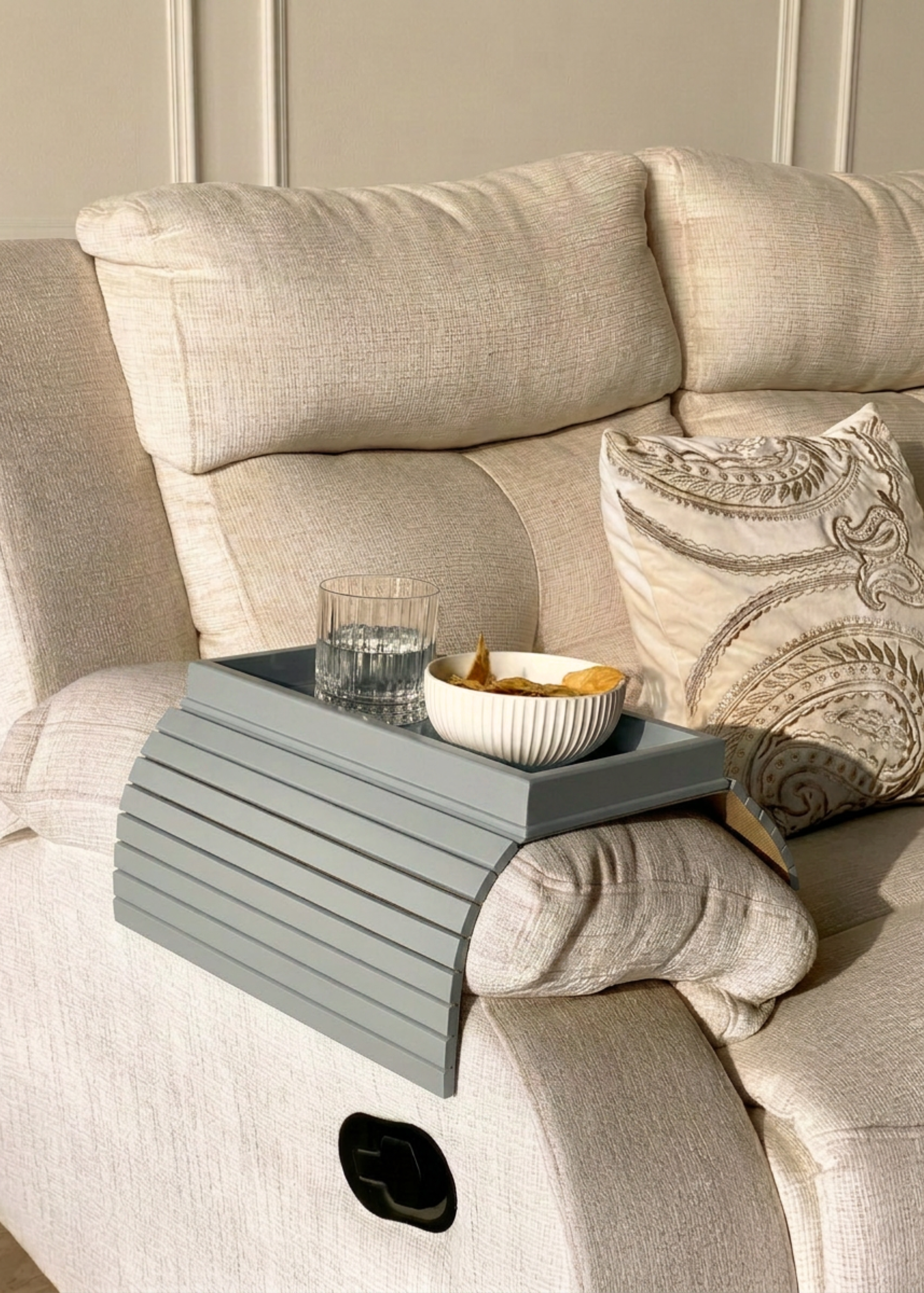 Sofa Armrest Tray - Grey