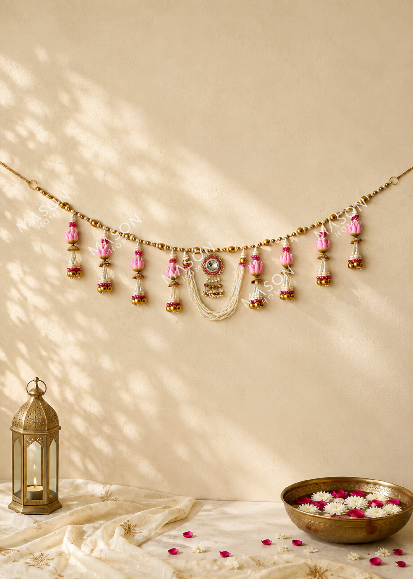 Festive Pink Lotus Toran