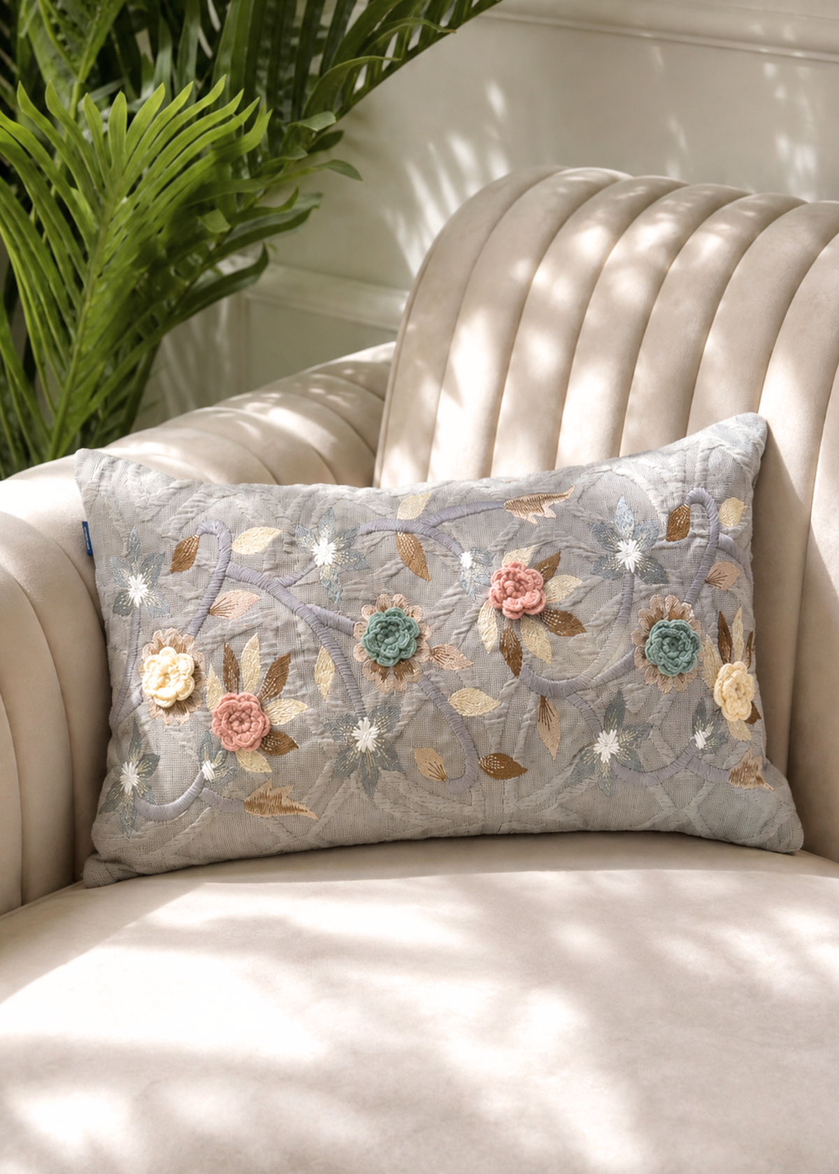 Slate Bloom Cushion Cover