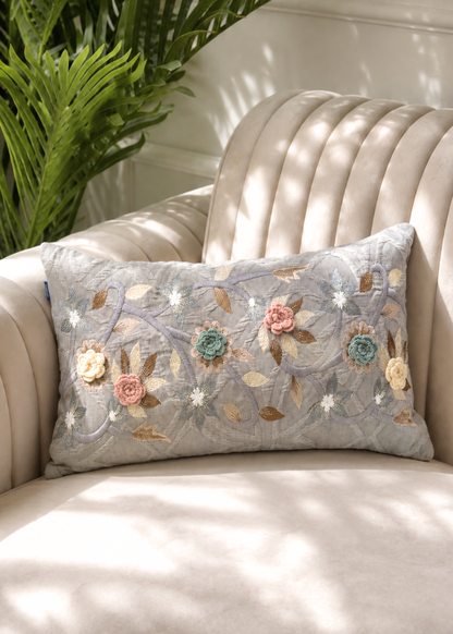 Slate Bloom Cushion Cover