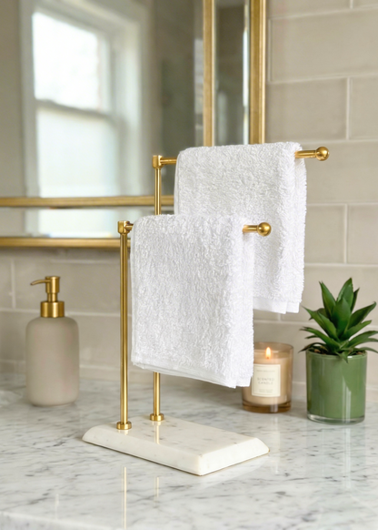 Melrose Hand Towel Stand - White &amp; Gold
