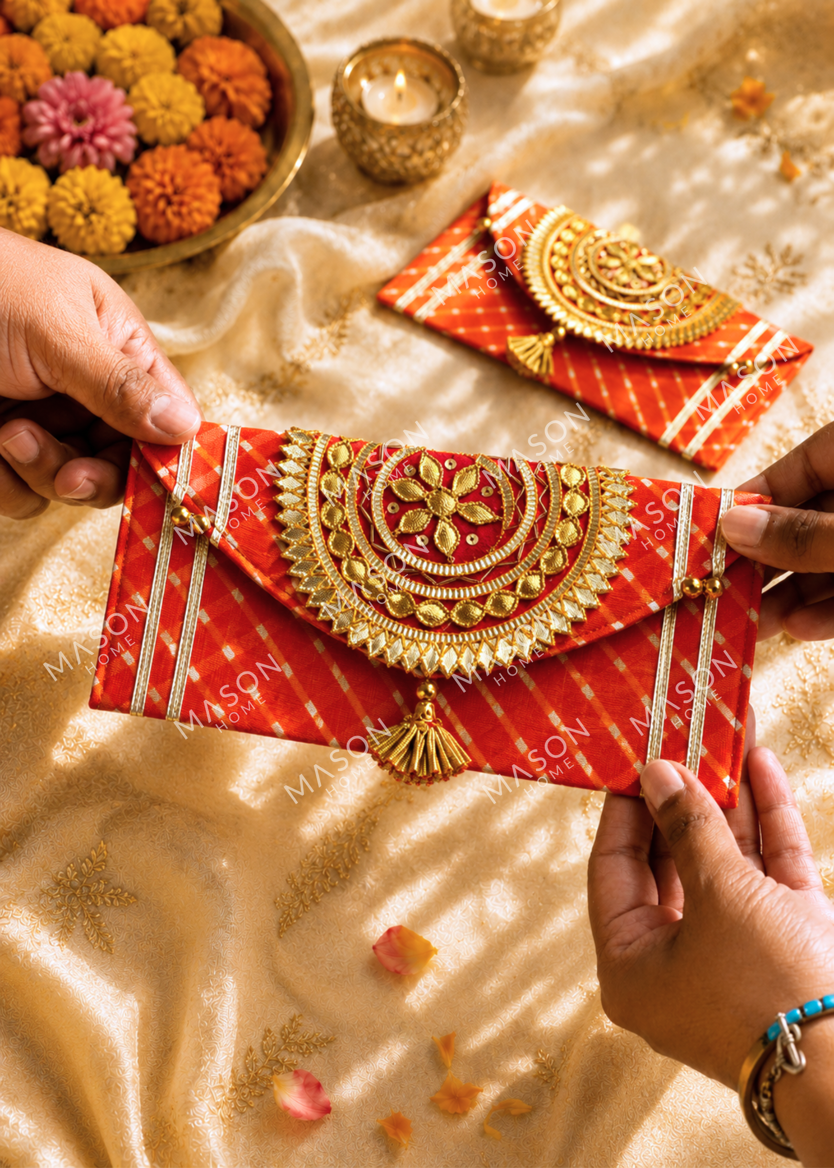 Festive Zari Envelope OR - Set of 5