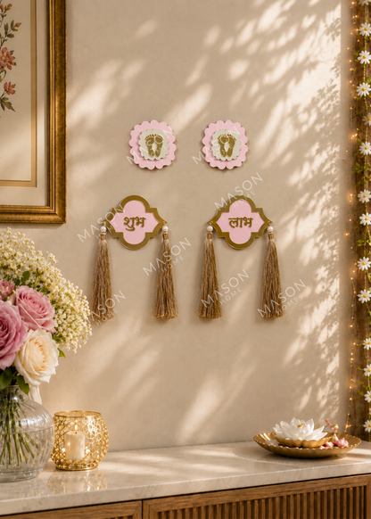 Shubh Labh Latkan &amp; Pagla - Pink (Set of 4)