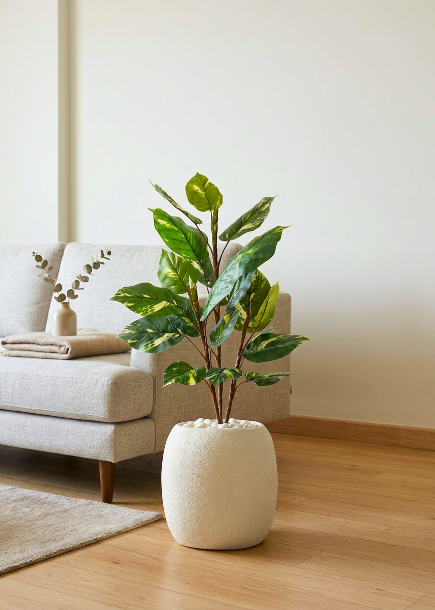 Artificial Variegated Pothos  Plant - 3 Feet