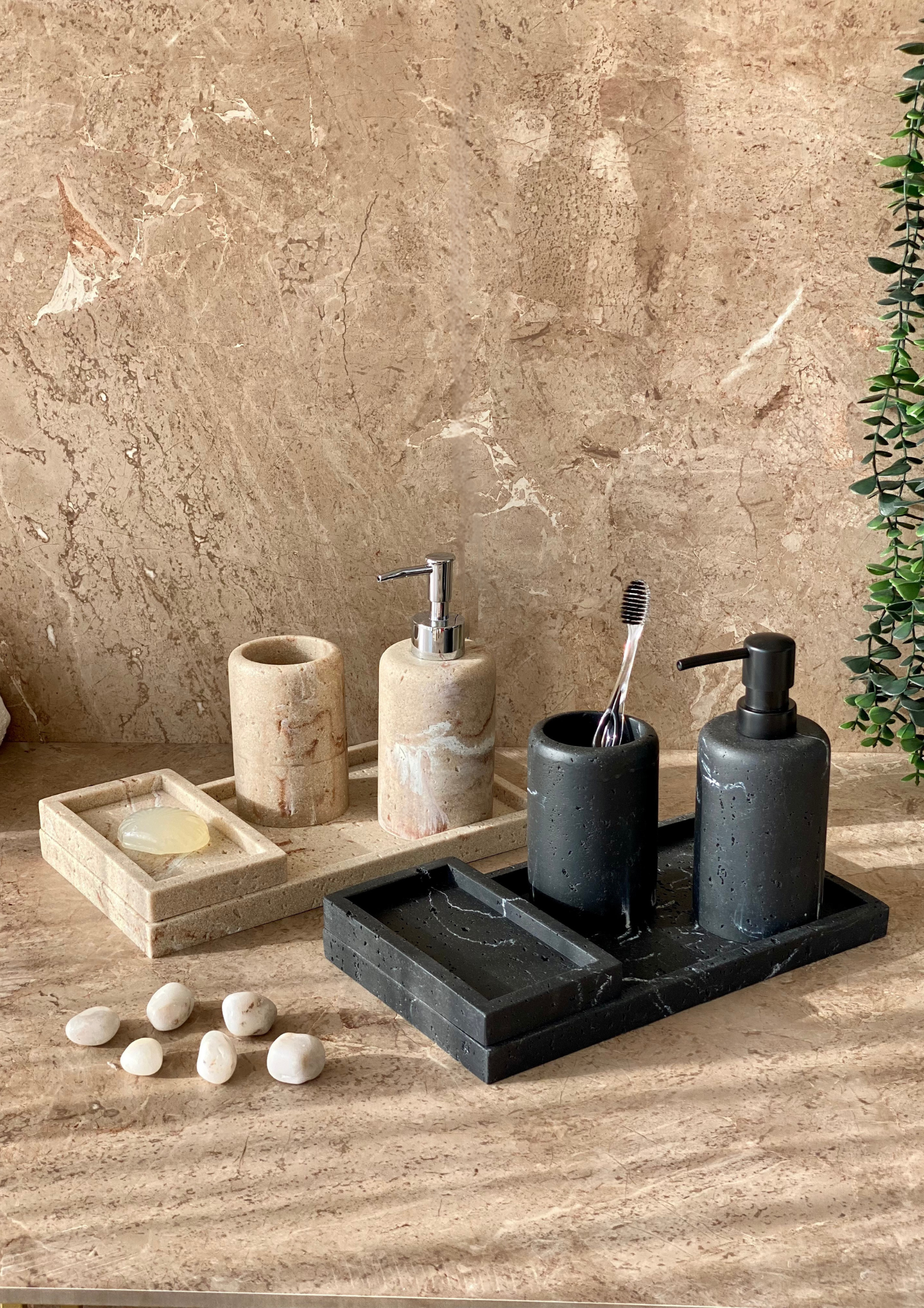 Carrara Bathroom Set - Black (Set of 3)