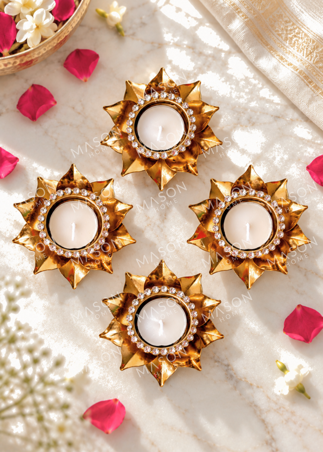 Festive Swarnika Diya – Set of 4