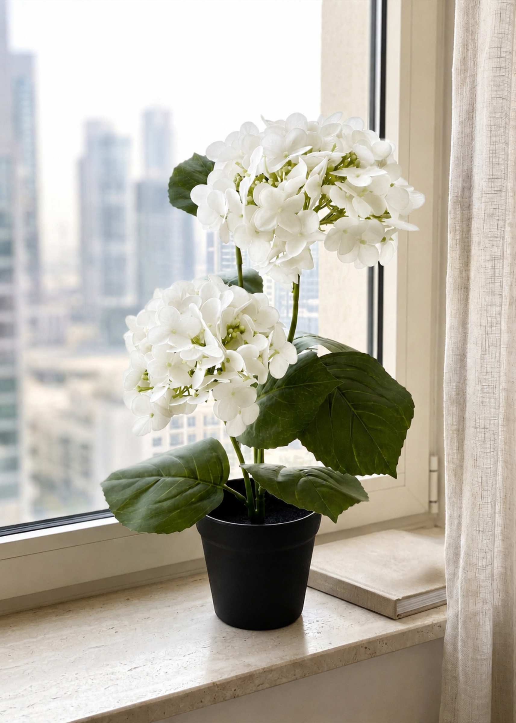 Artificial Botanic Hydrangea Plant - White