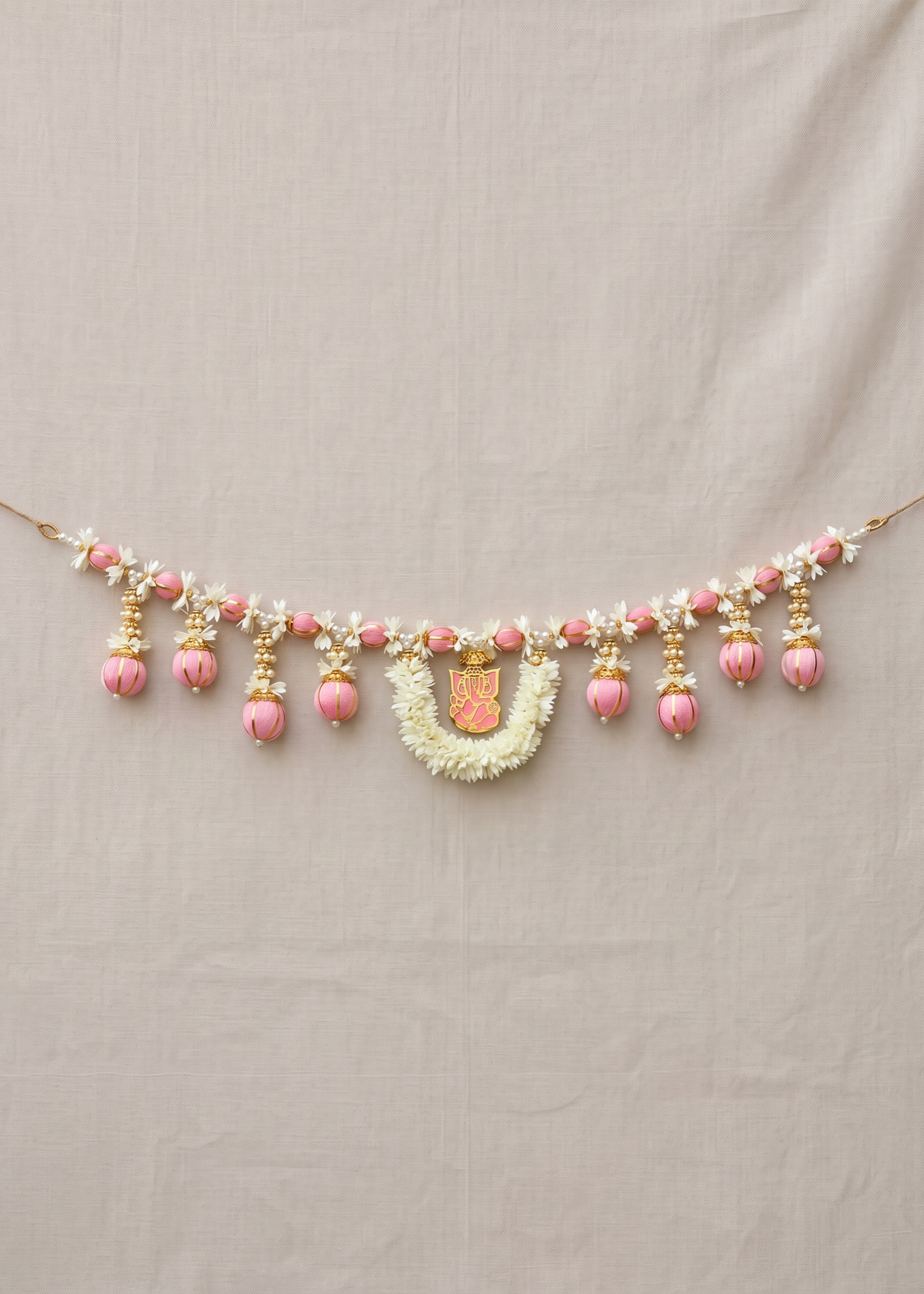 Festive Ganpati Floral Pink Toran
