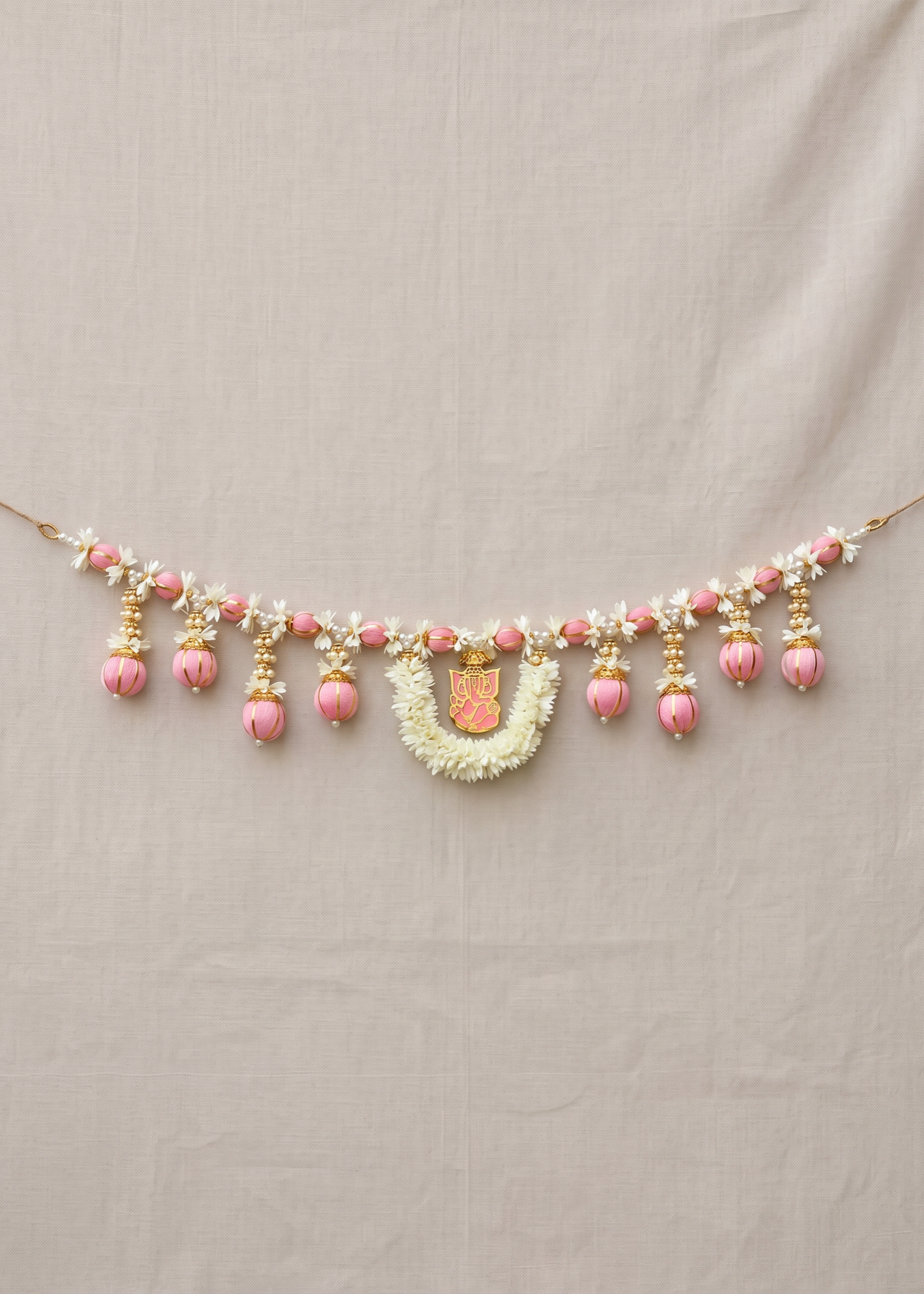 Festive Ganpati Floral Pink Toran