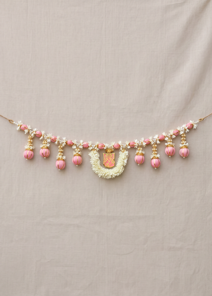 Festive Ganpati Floral Pink Toran