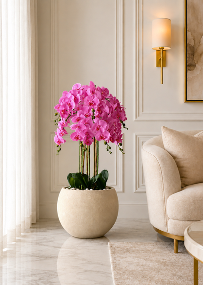 Artificial Pink Orchid Bloom Plant - 3 Feet